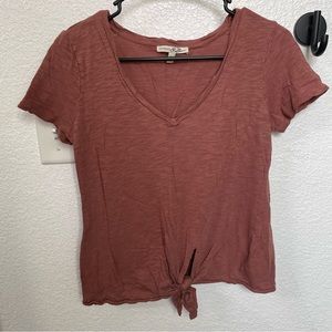 Express | Dusty Pink Front Knot T | XS